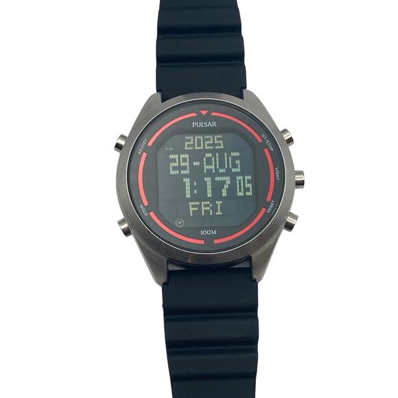 Pulsar Men's Digital Multifunction Watch 48mm New Battery 100m WR Day Date - Picture 1 of 9